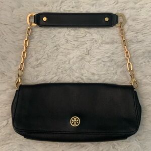 Tory Burch Black Saffiano Leather Chain Shoulder Bag